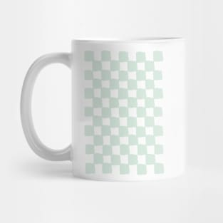 small checkered mint, Checkerboard Check Checkered, small checks, pastel green, cream and mint, western, prairie, aesthetic, retro, vintage, cowgirl Mug